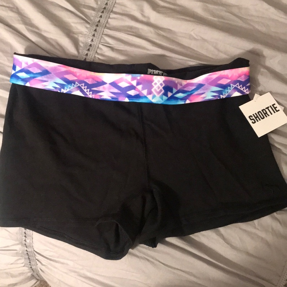 Pink brand yoga shortie shorts